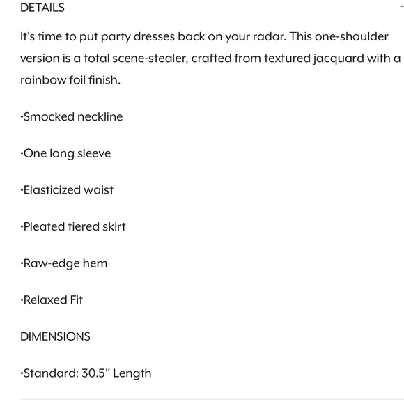 Anthropologie Current Air Metallic One Sleeve Dress Sz L - Picture 14 of 16